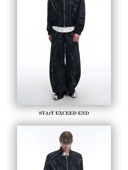 High Street Men's Two-piece Solid Color Turn-down setup XL33