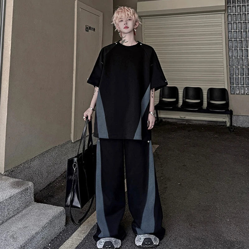 カラーコントラストデザインTシャツ　XL25