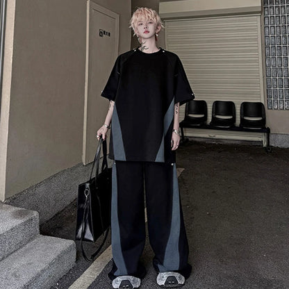 カラーコントラストデザインTシャツ　XL25