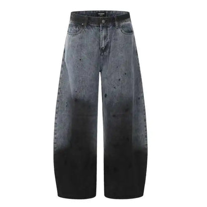 Men's Jeans New American Curved Knife Tide Denim Pants Wide Legs Loose Solid Color Male Trousers Spring 2025 XL38