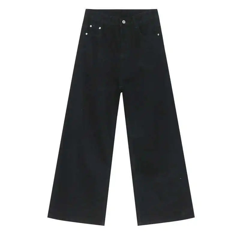 Men's Straight Jeans American Style Gradient Color Button Pockets Male Wide Leg Denim Pants Casual Spring New Chic 9C4510 XL48