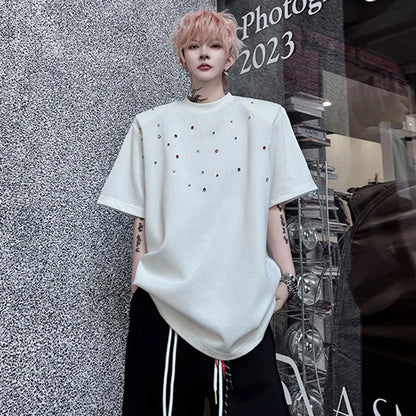 パッチワークデザインTシャツ　XL30