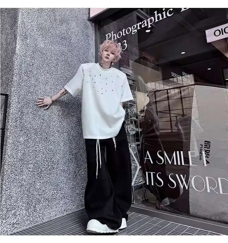 パッチワークデザインTシャツ　XL30