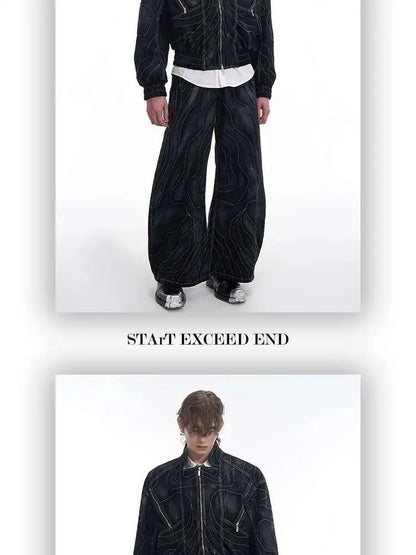 High Street Men's Two-piece Solid Color Turn-down setup XL33