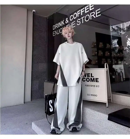 カラーコントラストデザインTシャツ　XL25